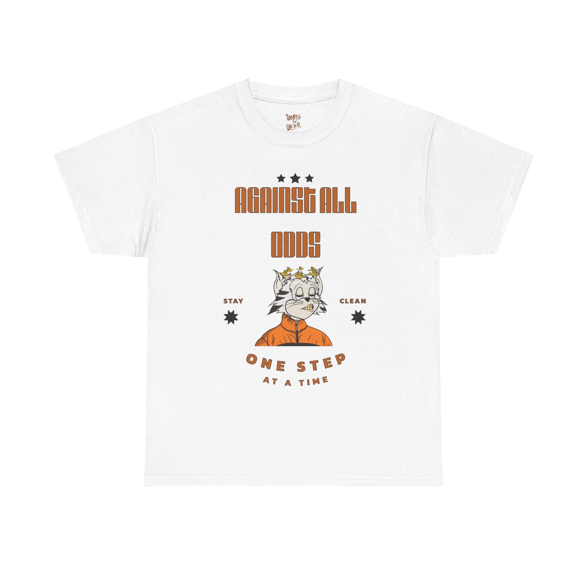 Motivational Graphic Tee — "Against All Odds / One Step at a Time"