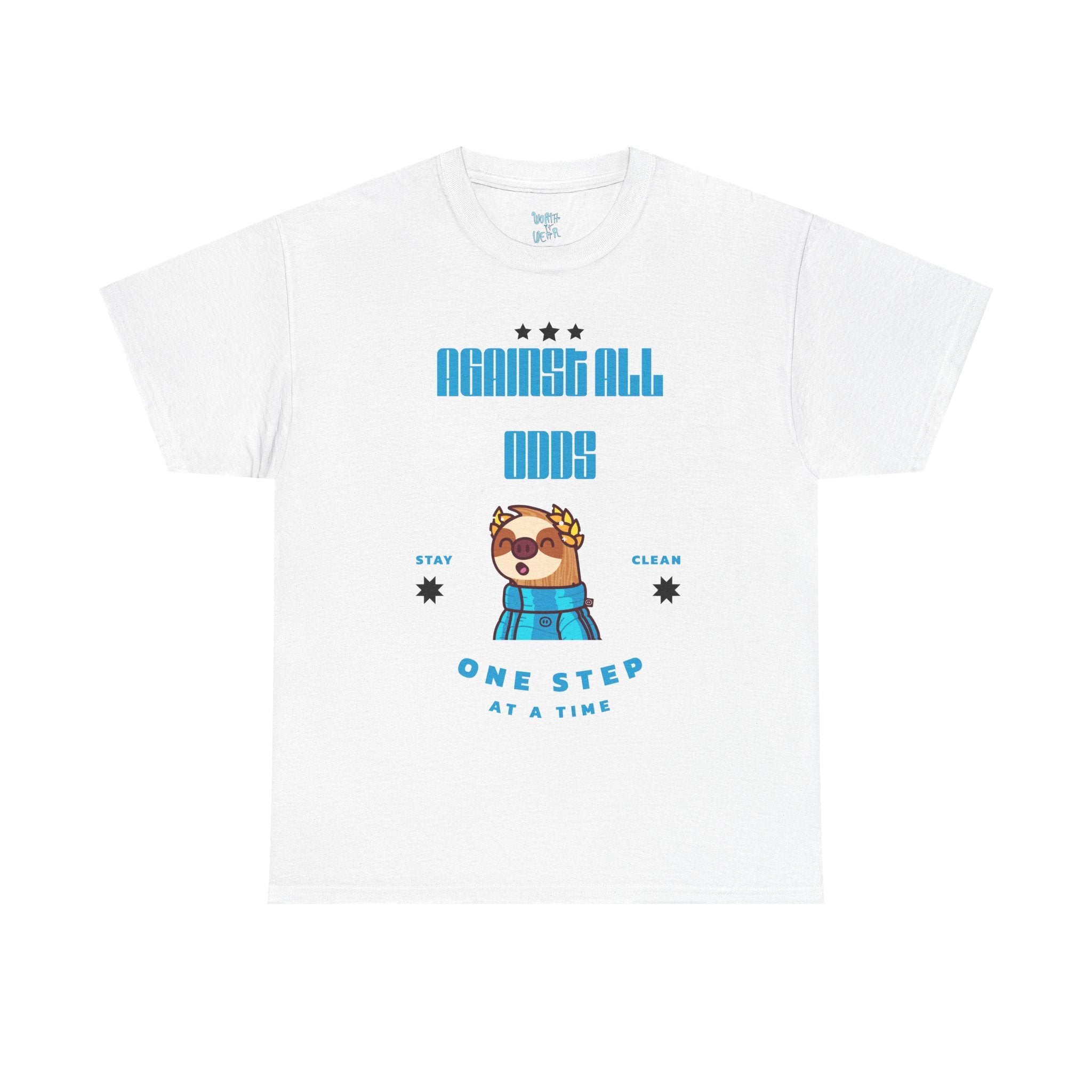 Motivational Pug Tee — “Worth It Wær” One Step at a Time Graphic T-Shirt